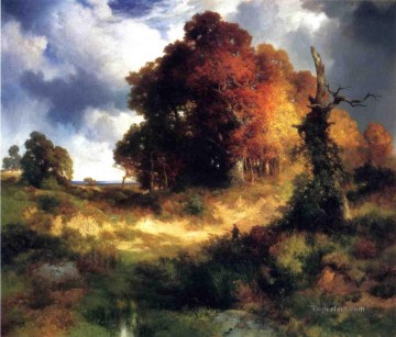 Thomas Moran Painting - Autumn Rocky Mountains School Thomas Moran